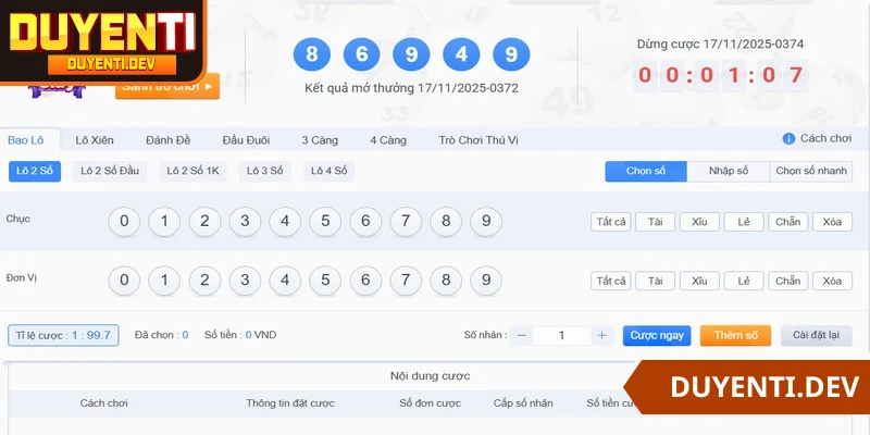 Cách thức tham gia xổ số DUYENTI siêu đơn giản 